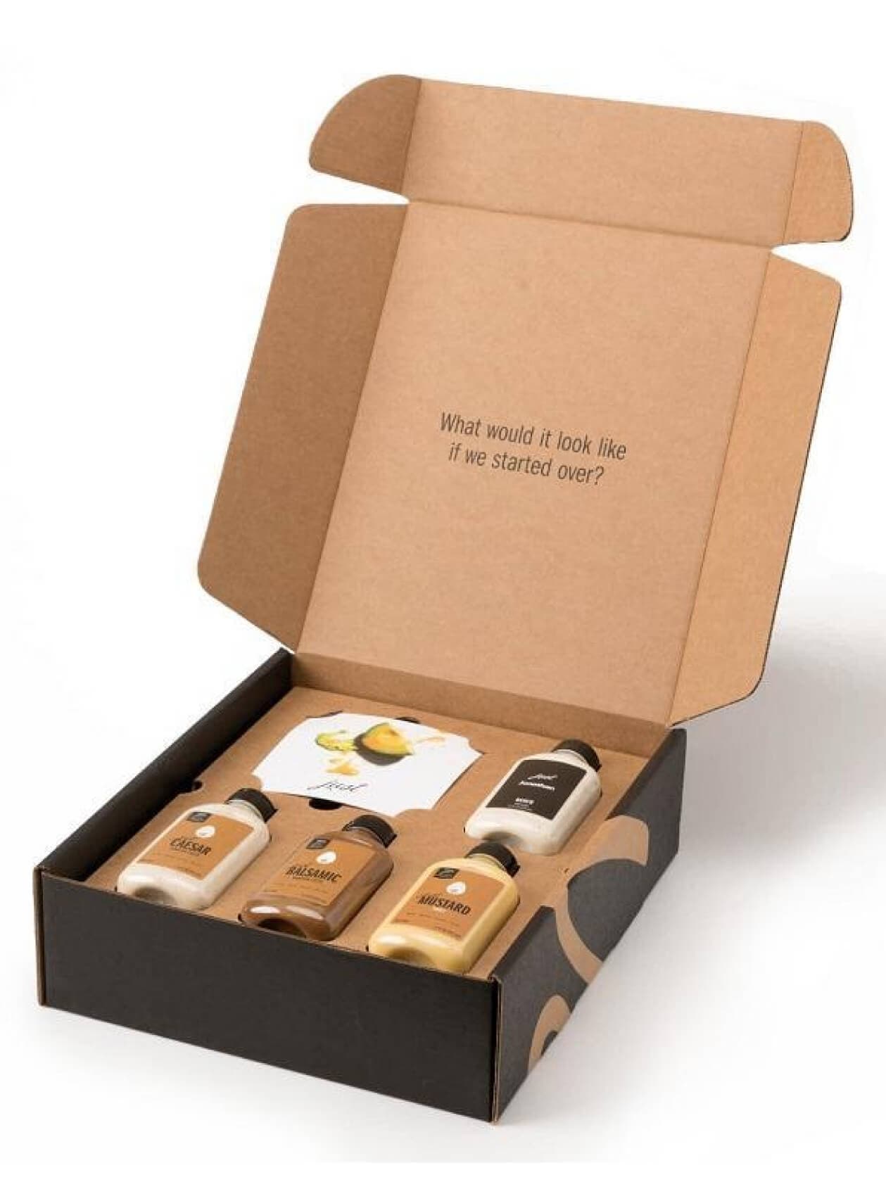 Open custom kraft mailer box with products