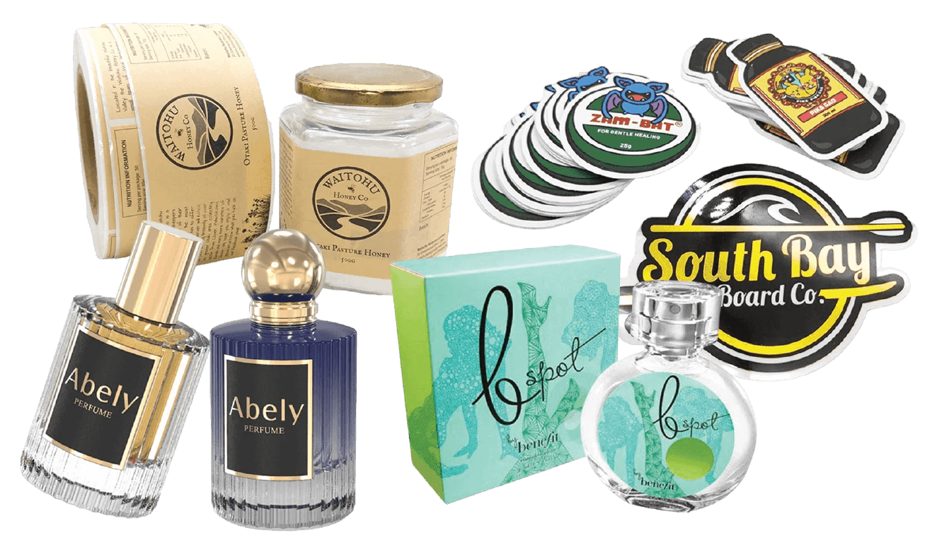 Custom printed product labels and stickers